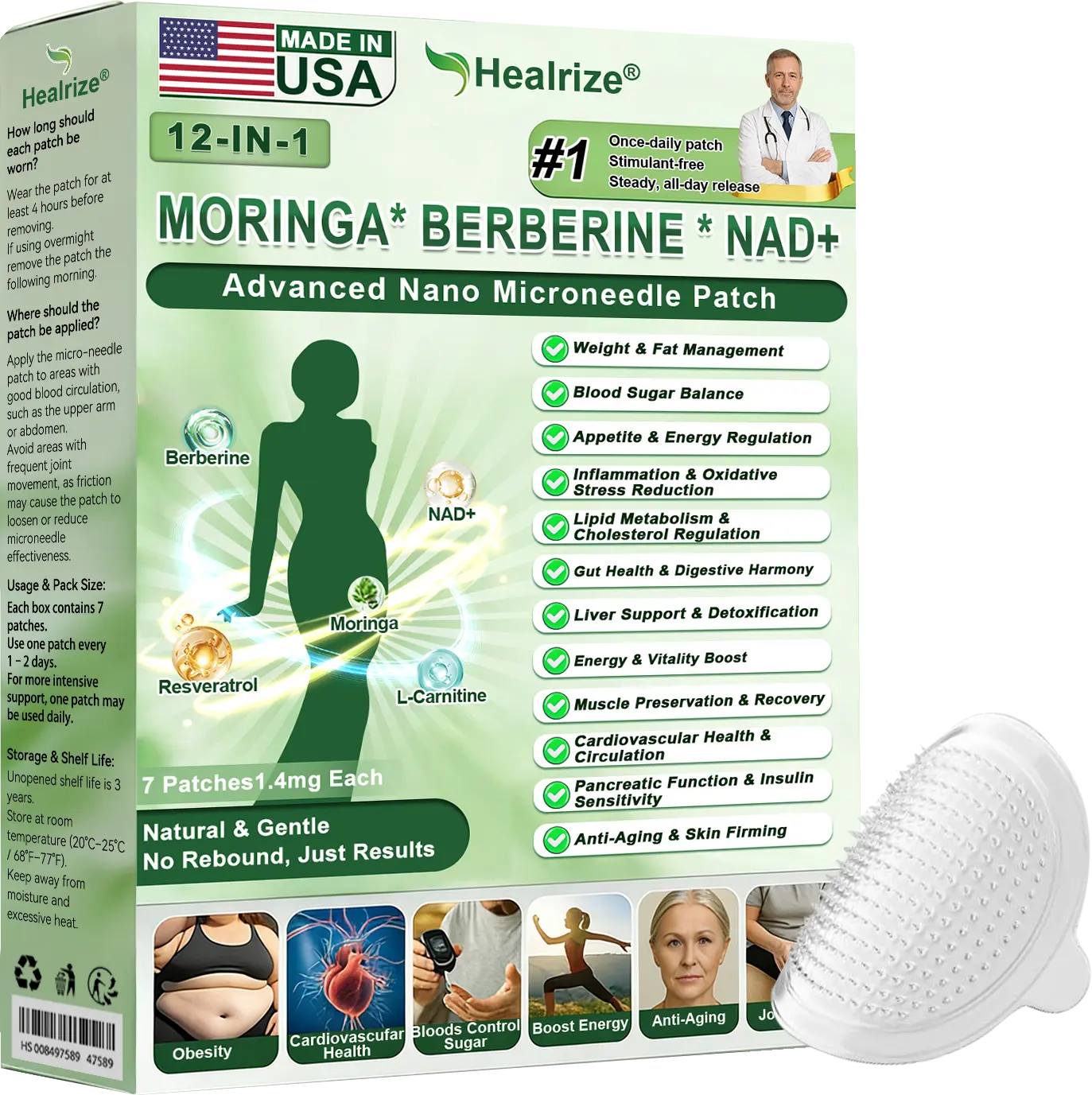 𝑶𝒇𝒇𝒊𝒄𝒊𝒂𝒍 𝑺𝒕𝒐𝒓𝒆 | 👩⚕️ H𝐞a𝐥r𝐢z𝐞® 1𝟐-𝐈N-1 M𝐨r𝐢n𝐠a * B𝐞r𝐛e𝐫i𝐧e * N𝐀D+ 𝐀d𝐯a𝐧c𝐞d N𝐚n𝐨 𝐌i𝐜r𝐨n𝐞e𝐝l𝐞 𝐏a𝐭c𝐡 (𝐎𝐧𝐜𝐞 𝐃𝐚𝐢𝐥𝐲, 𝐯𝐢𝐬𝐢𝐛𝐥𝐞 𝐜𝐡𝐚𝐧𝐠𝐞𝐬 𝐢𝐧 𝟕 𝐝𝐚𝐲𝐬) F𝐨r 𝐎𝐛𝐞𝐬𝐢𝐭𝐲, 𝐋o𝐨s𝐞 𝐒k𝐢n, 𝐃𝐢𝐚𝐛𝐞𝐭𝐞𝐬, 𝐒𝐥𝐞𝐞𝐩 𝐀𝐩𝐧𝐞𝐚, 𝐀𝐧𝐝 𝐉𝐨𝐢𝐧𝐭 𝐈𝐬𝐬𝐮𝐞𝐬🌝