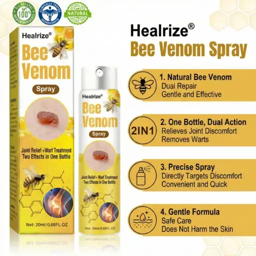 Healrize® Bee Venom Spray Joint Relief Wart Treatment, Two Effects in One Bottle