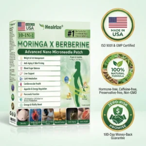 Healrize® MORINGA,BERBERINE & NDA+NMN Advanced Nano Microneedle Patch