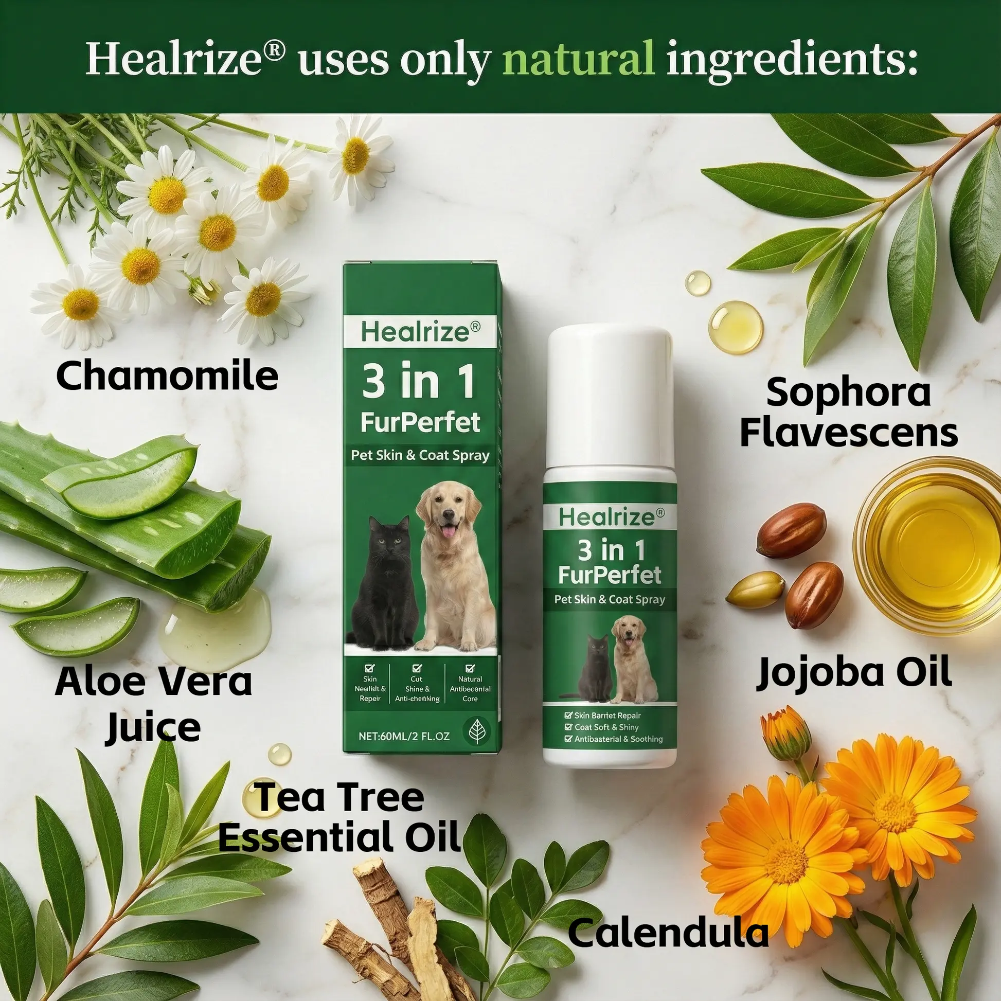 🎉New Year Sale | Healrize® 3 in 1 FurPerfect Pet Skin & Coat Spray🌿