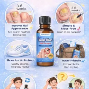 Healrize®Nano Rapid Clear Nail Fungus Rapair Liquid Effective in 7 Days, Permanently Eliminates the Root