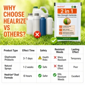 Healrize® 2-in-1 Max Strength Herbicide: Fast Acting Results on Glyphosate-Resistant Weeds