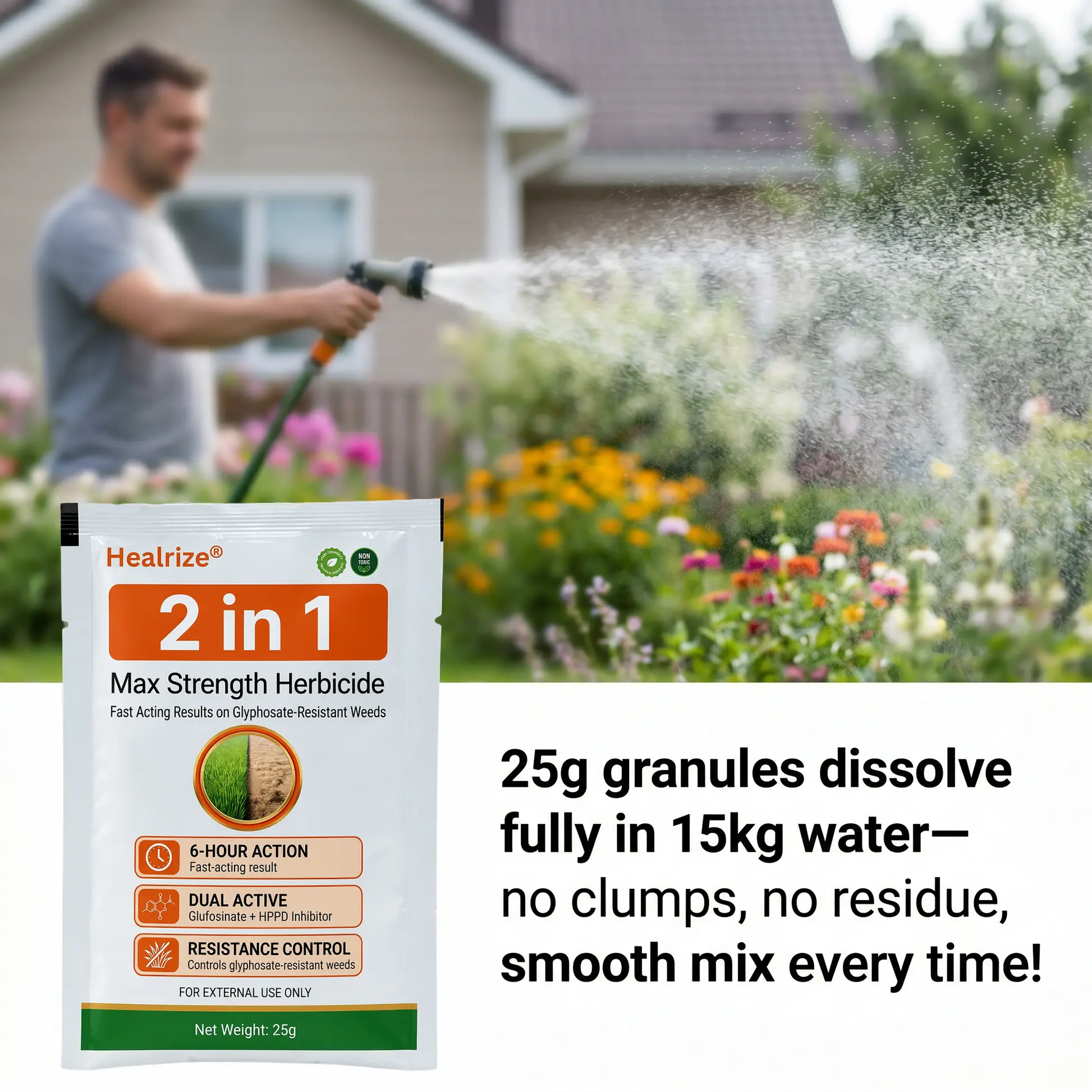 Healrize® 2-in-1 Max Strength Herbicide: Fast Acting Results on Glyphosate-Resistant Weeds