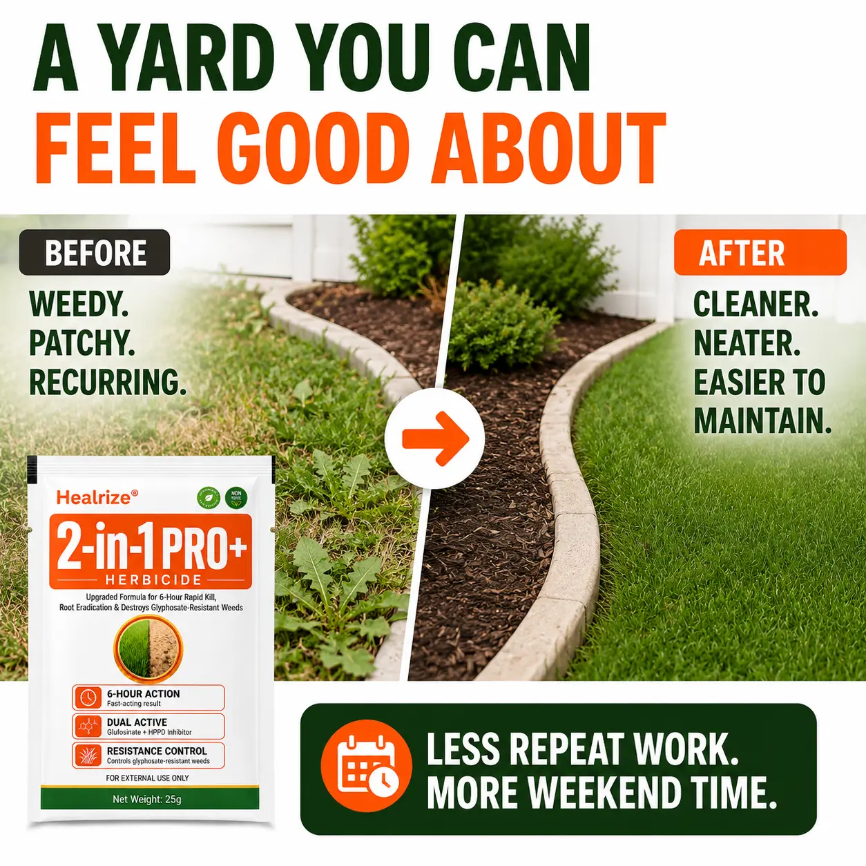 🏆🌱Healrize® Advanced 2-in-1 Pro+ Herbicide | Upgraded Formula for 6-Hour Rapid Kill, Root Eradication & Destroys Glyphosate-Resistant Weeds