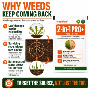 🏆🌱Healrize® Advanced 2-in-1 Pro+ Herbicide | Upgraded Formula for 6-Hour Rapid Kill, Root Eradication & Destroys Glyphosate-Resistant Weeds