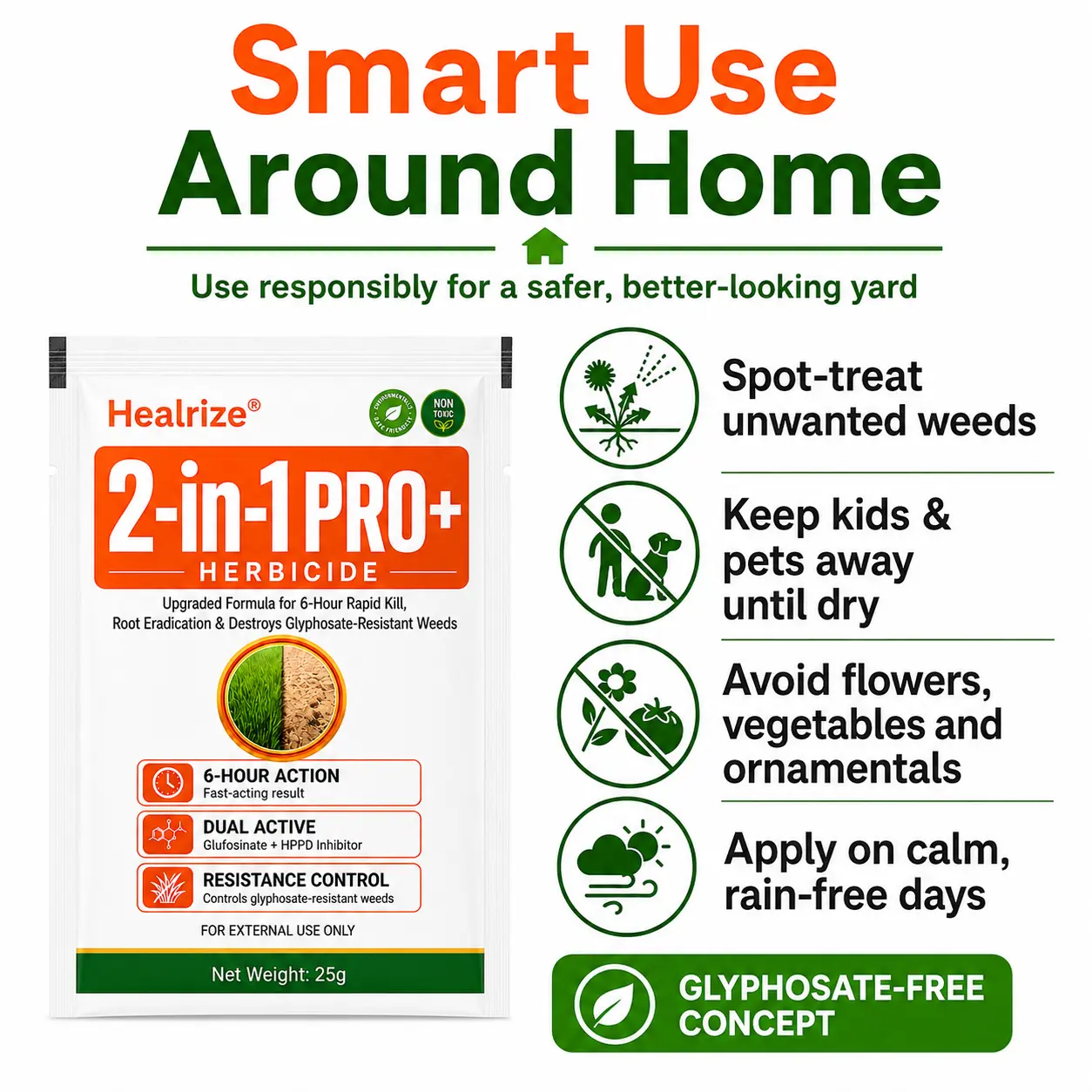 🏆🌱Healrize® Advanced 2-in-1 Pro+ Herbicide | Upgraded Formula for 6-Hour Rapid Kill, Root Eradication & Destroys Glyphosate-Resistant Weeds