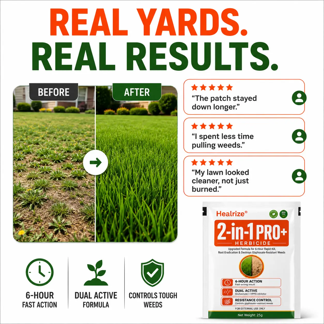 🏆🌱Healrize® Advanced 2-in-1 Pro+ Herbicide | Upgraded Formula for 6-Hour Rapid Kill, Root Eradication & Destroys Glyphosate-Resistant Weeds