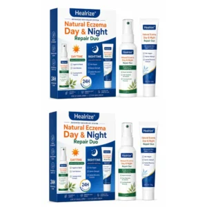 Healrize® Natural Eczema Day & Night Repair Duo – 100% Steroid-Free Soothing for Intense Itch & Barrier Repair