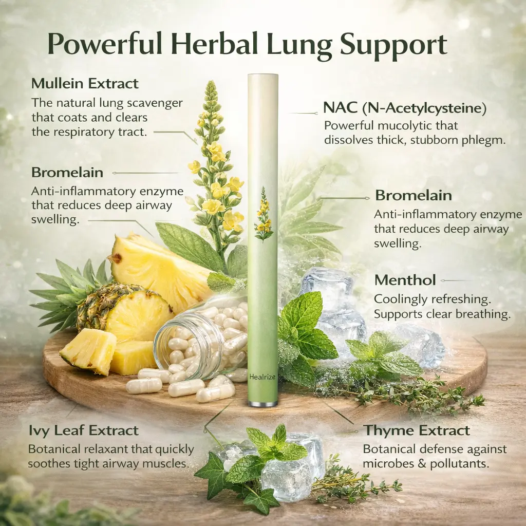 🍃Healrize® Natural Mullein Lung Support Aroma Diffuser——– Deep Lung Cleanse Support