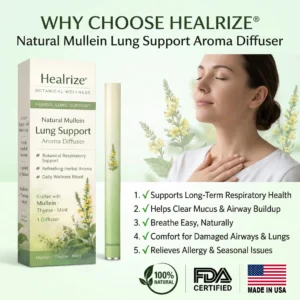 🍃Healrize® Natural Mullein Lung Support Aroma Diffuser——– Deep Lung Cleanse Support
