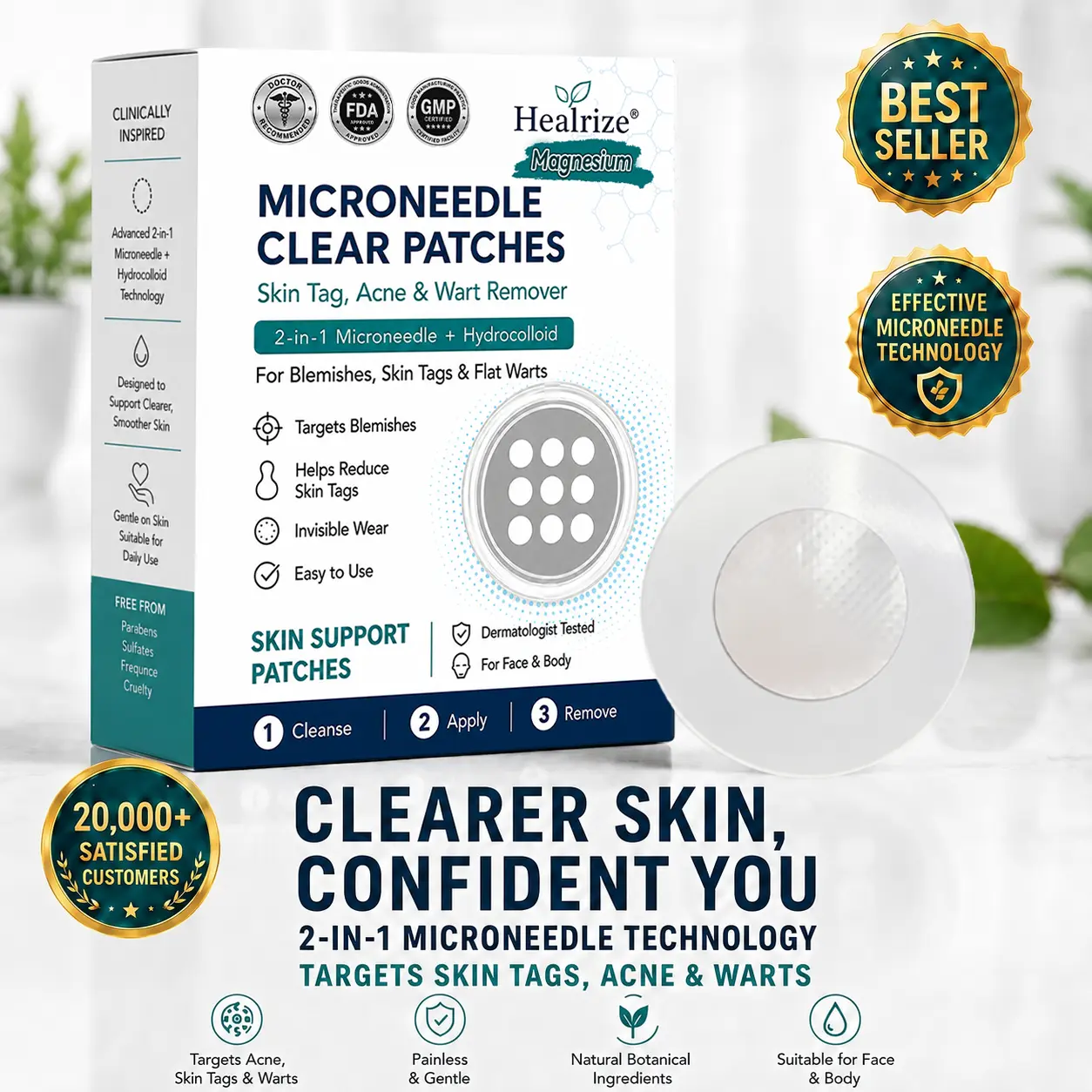 โ
๐บ๐ธ๐๐๐๐๐ฟ๐ถ๐ฏ๐ยฎ2-in-1 Microneedle & Hydrocolloid Patch๐| Removes Raised M
โ Cce Enchanted Store
