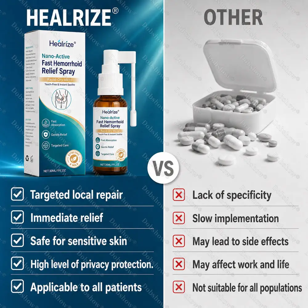 🌿👨⚕️Healrize® Nano-Active Fast Hemorrhoid Relief Spray | Rapid-Dry Micro-Mist with Essential Oils, Touch-Free & Instant Soothe
