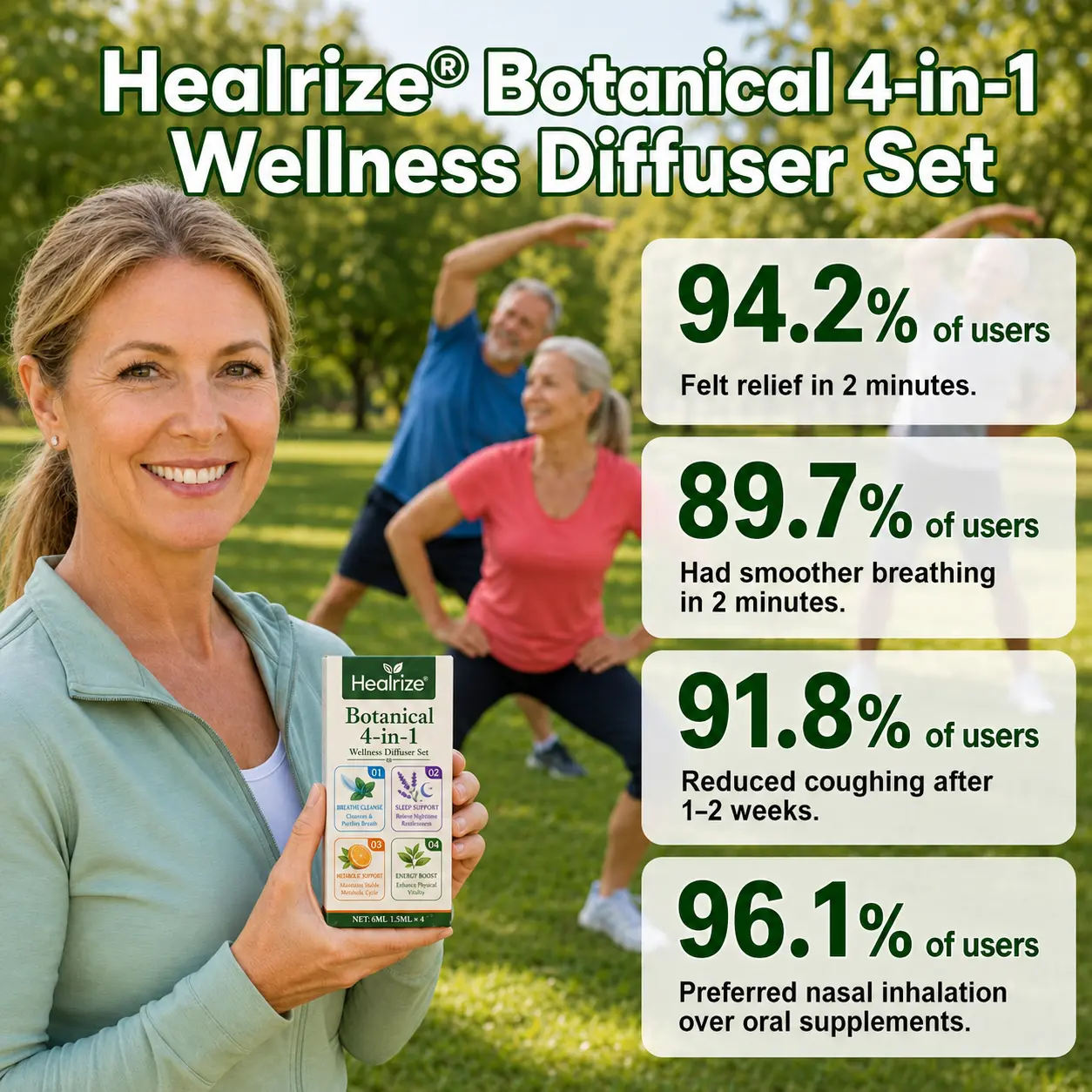 OFFICIAL
BRAND
Healrize® Botanical 4-in-1 Wellness Diffuser Set | 2-Min Instant Relief & 24/7 Care🗓️