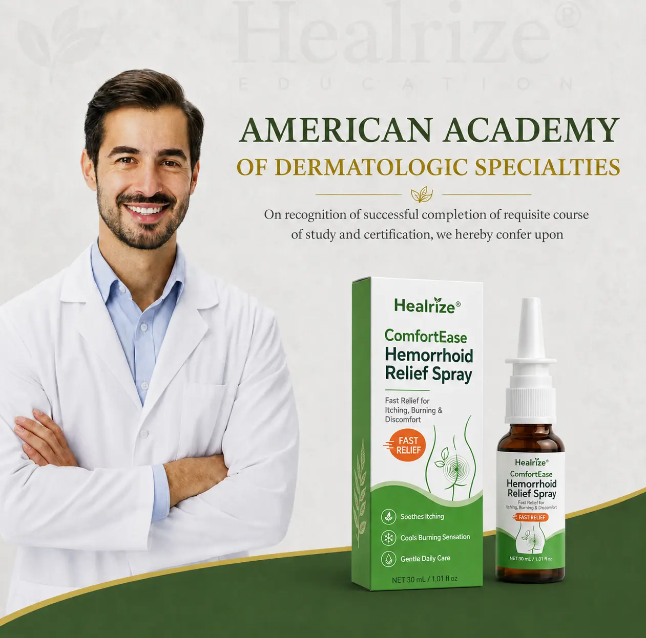 OFFICIAL
BRAND
Healrize® ComfortEase Hemorrhoid Relief Spray 🌿 – Fast Relief for Itching, Burning & Everyday Discomfort