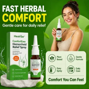 OFFICIAL
BRAND
Healrize® ComfortEase Hemorrhoid Relief Spray 🌿 – Fast Relief for Itching, Burning & Everyday Discomfort