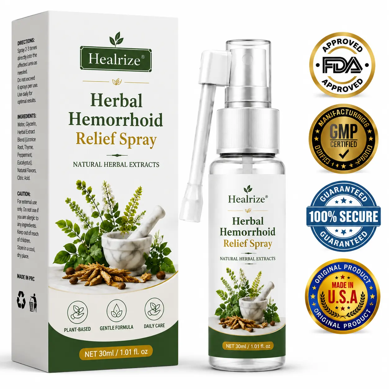 OFFICIAL
BRAND
Healrize® Herbal Hemorrhoid Relief Spray 🌿 (Stops Itching Fast & Supports Internal/External Comfort)