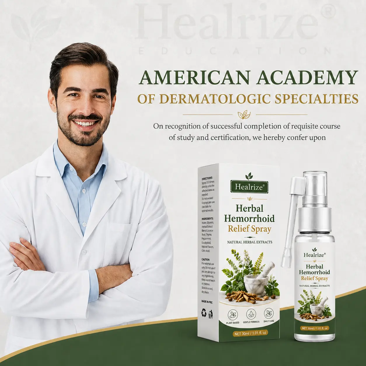 OFFICIAL
BRAND
Healrize® Herbal Hemorrhoid Relief Spray 🌿 (Stops Itching Fast & Supports Internal/External Comfort)