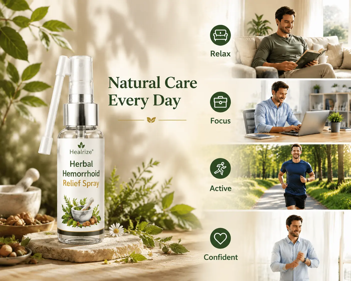 OFFICIAL
BRAND
Healrize® Herbal Hemorrhoid Relief Spray 🌿 (Stops Itching Fast & Supports Internal/External Comfort)