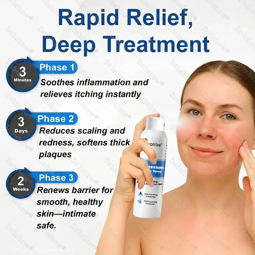 OFFICIAL
BRAND
Healrize® Magnesium Botanic Spray – Advanced Skin Recovery for Psoriasis & Eczema | Rapid Soothing, Steroid-Free