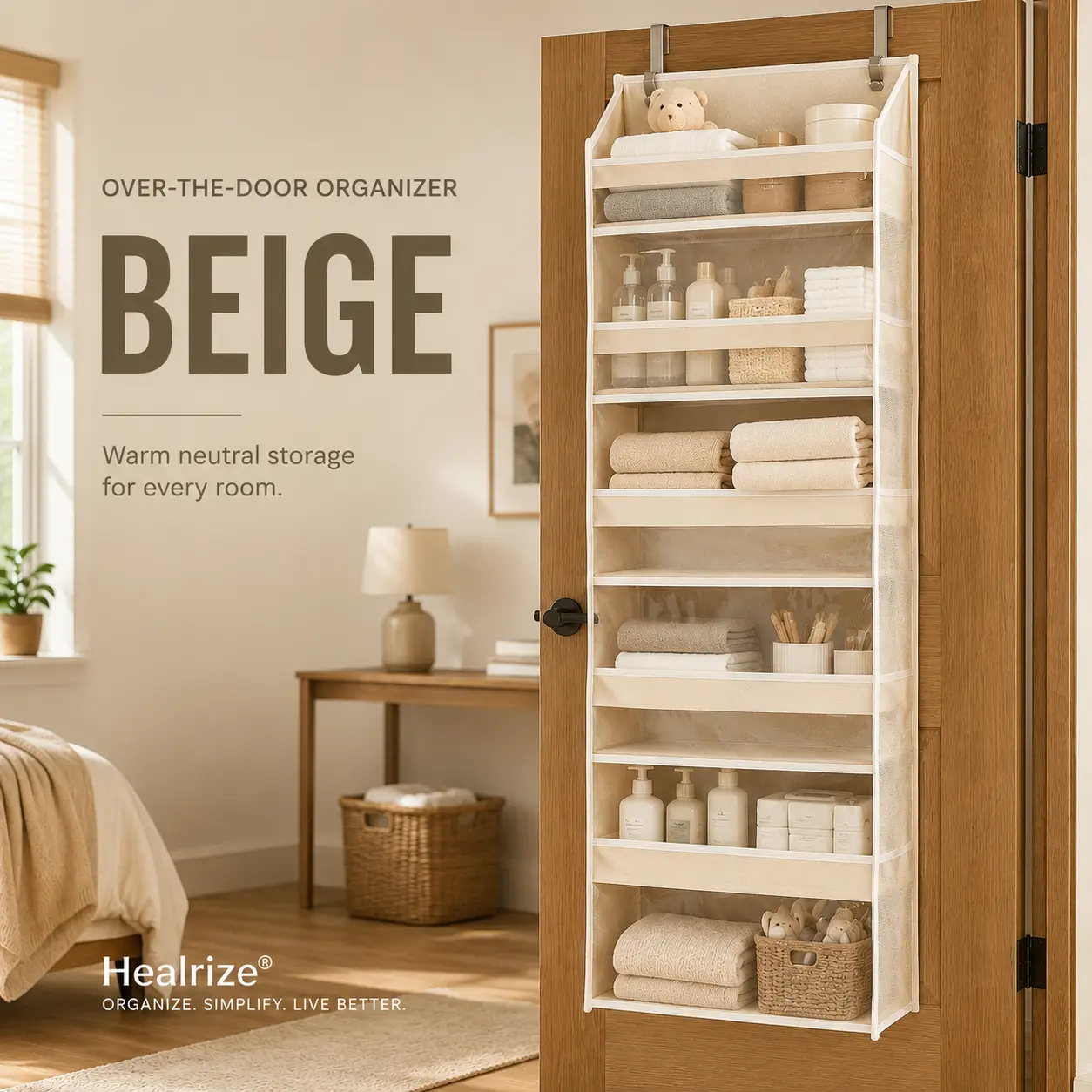 🎁 TODAY’S SPECIAL OFFER | Healrize® Over the Door Organizer with Pockets for Bedroom, Bathroom, Nursery & Closet Storage 🎁