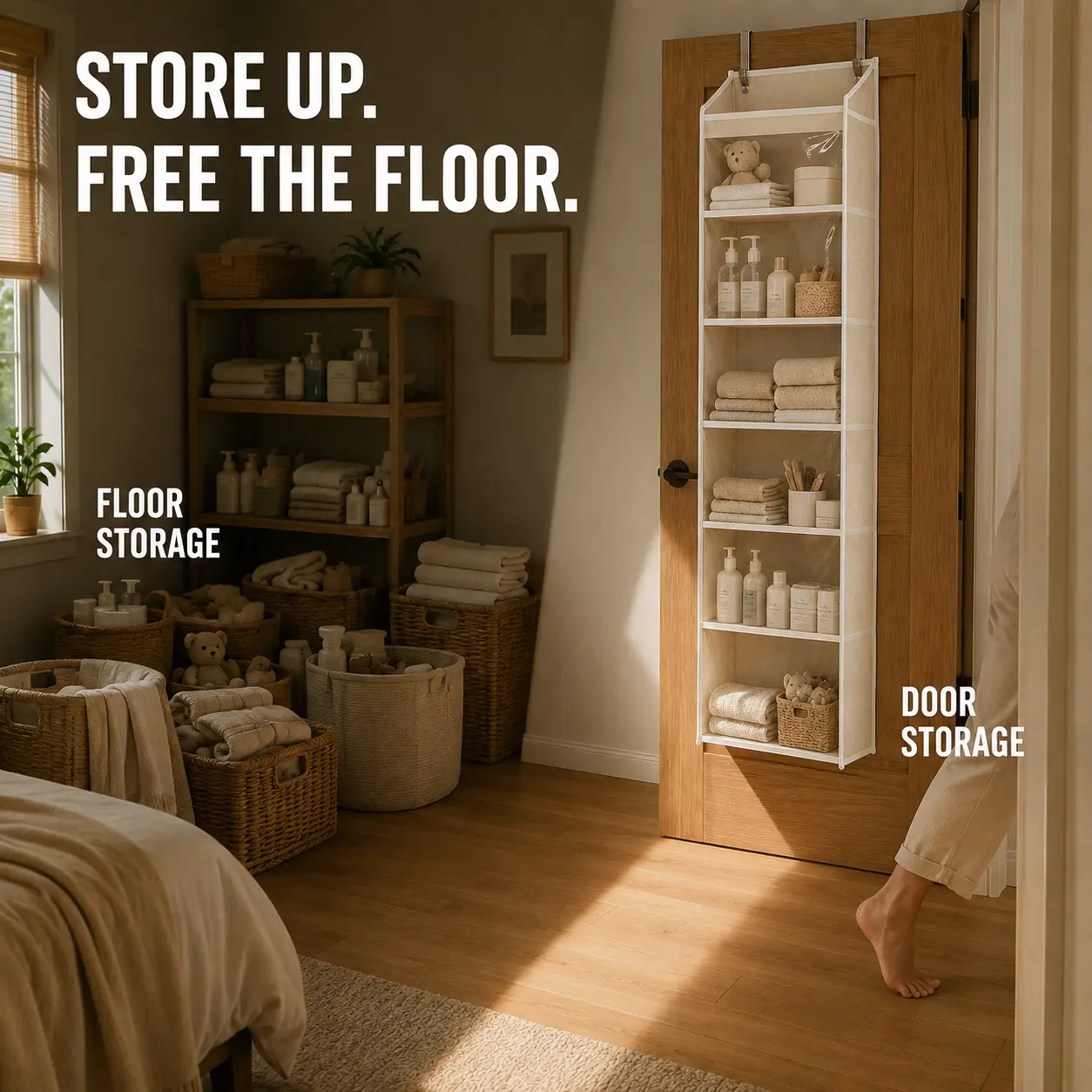 🎁 TODAY’S SPECIAL OFFER | Healrize® Over the Door Organizer with Pockets for Bedroom, Bathroom, Nursery & Closet Storage 🎁