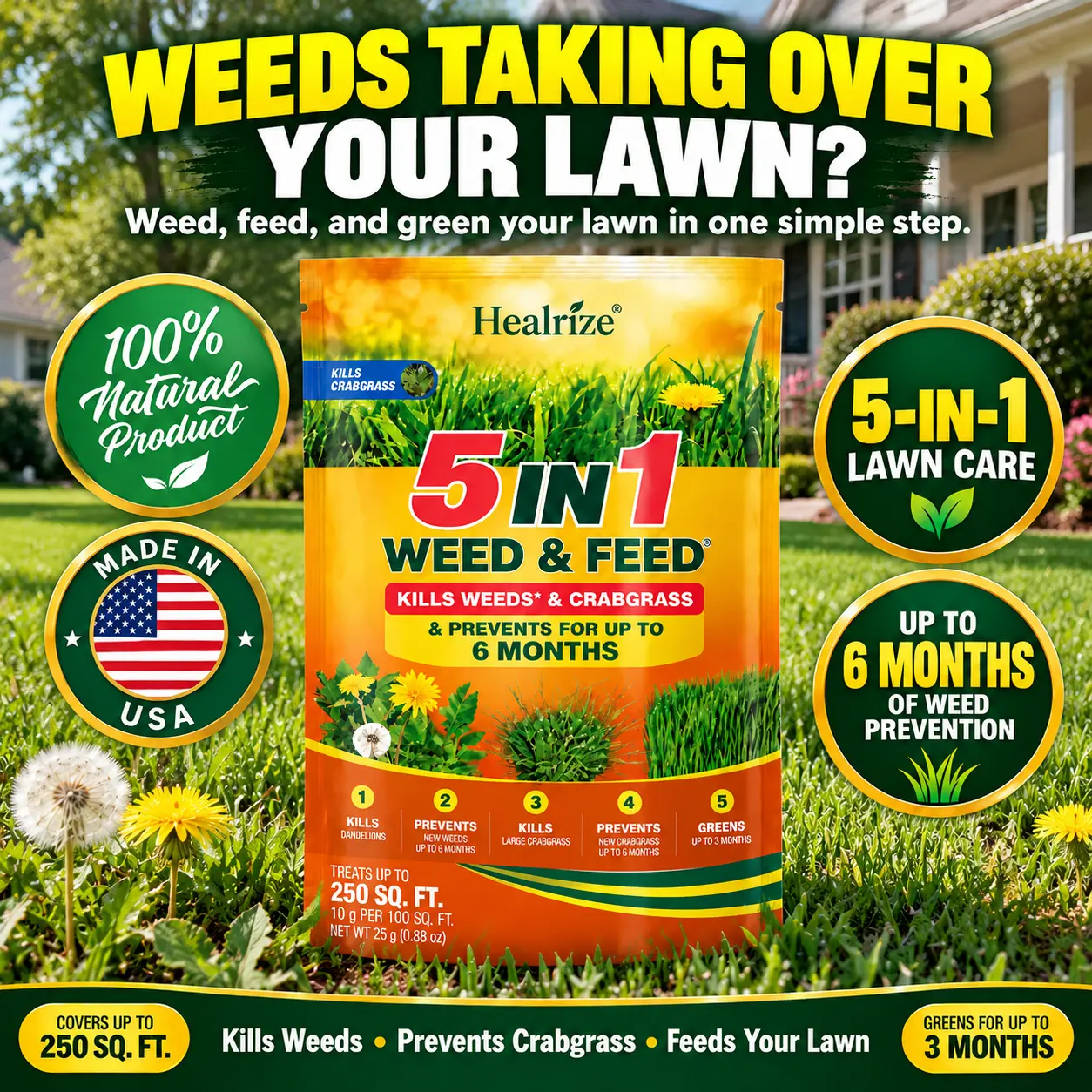 🔥100K+ Sold NEW & IMPROVED Healrize® 5-in-1 Weed & Feed